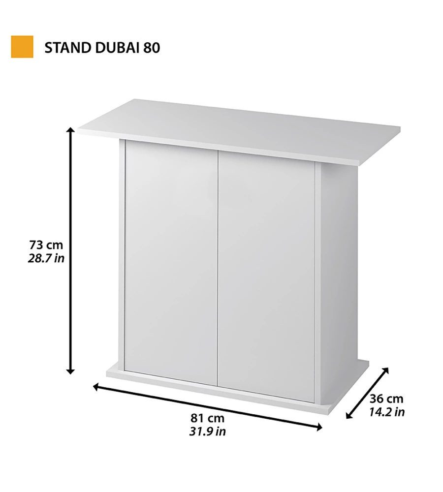MOBILE IN LEGNO PER ACQUARIO - STAND BUBAI 80 NERO, 81 x 36 x h 73 CM - FERPLAST